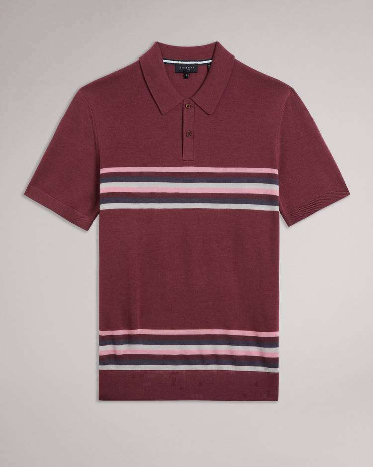 Magliette Polo Ted Baker Pital Uomo Bordeaux | HZRKN2897