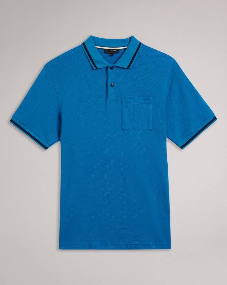 Magliette Polo Ted Baker Wayfar Uomo Blu | DNCTK1752