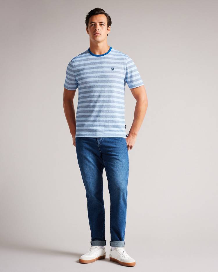 Top Ted Baker Drtmuth Uomo Blu Chiaro | CQJZS5026