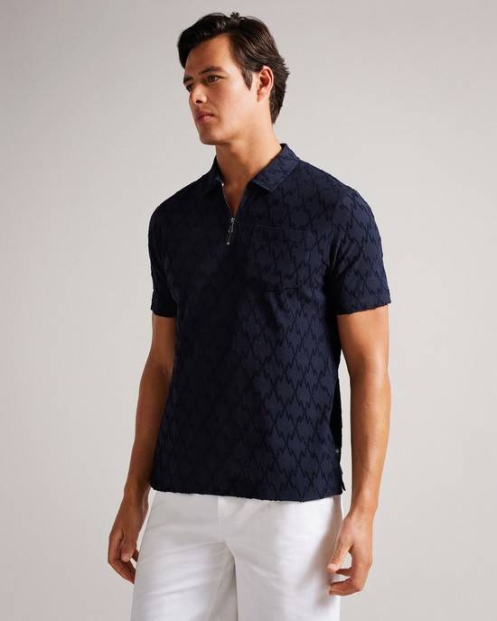 Top Ted Baker Coram Uomo Blu Marino | GBORL3514